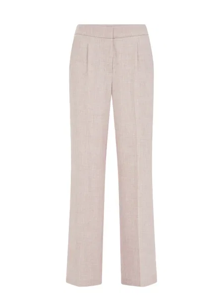 WE Fashion Pantaloni cu dungă pal roz