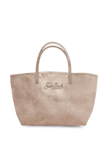 Geantă shopper Mc2 Saint Barth din piele de căprioară cu imagine