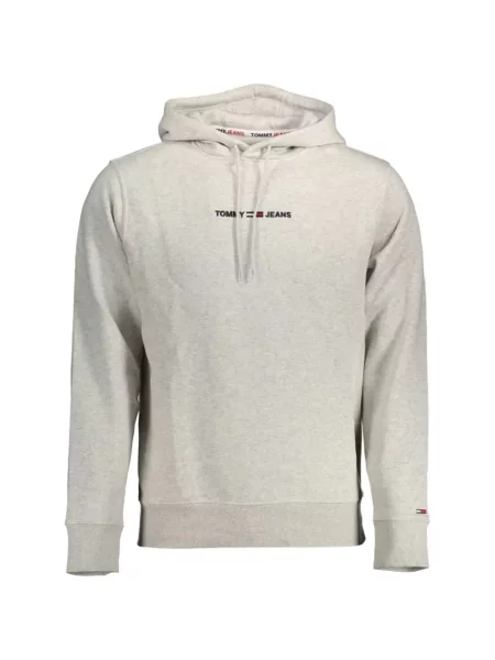 Hanorac cu glugă Tommy Hilfiger cu autograf gri