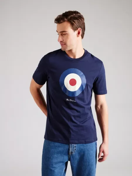 Ben Sherman Tričko Signature Target modrá / námornícka modrá / červená / biela