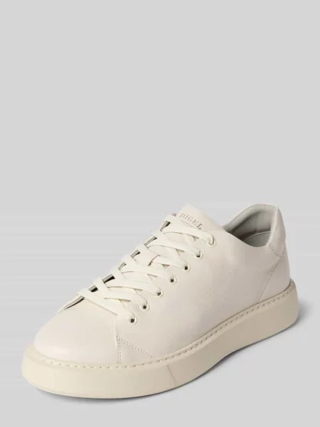 Sneakersy z prawdziwej skóry z detalem z logo Model Sound' Digel białe