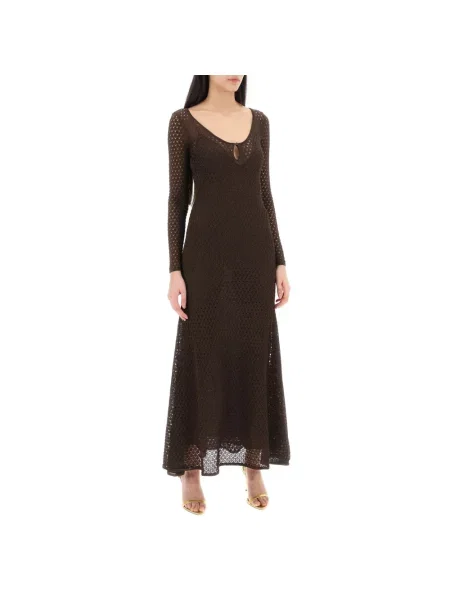 Sukienka maxi Tom Ford brązowa