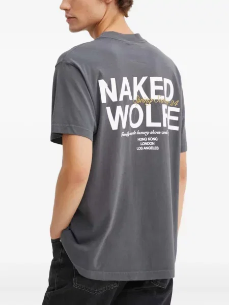 Tricou Naked Wolfe cu imagine gri