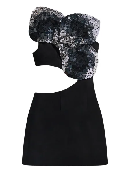 Rochie mini Area cu broderie de costum negru