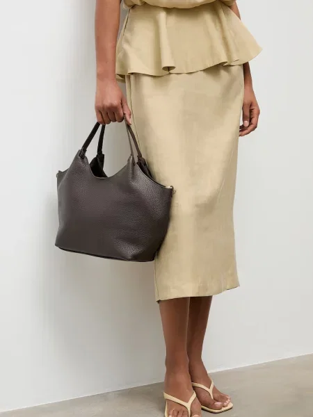 Bőr shopper táska Answear.lab barna