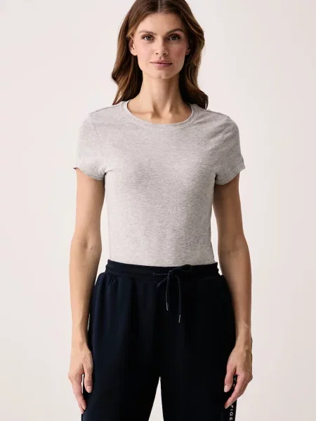 Tommy Hilfiger tričko dámske s elastanom sivá