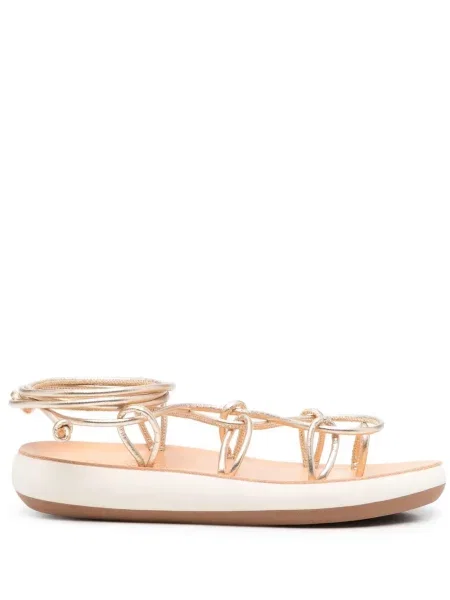 Сандали Ancient Greek Sandals с връзки с дантела златисто