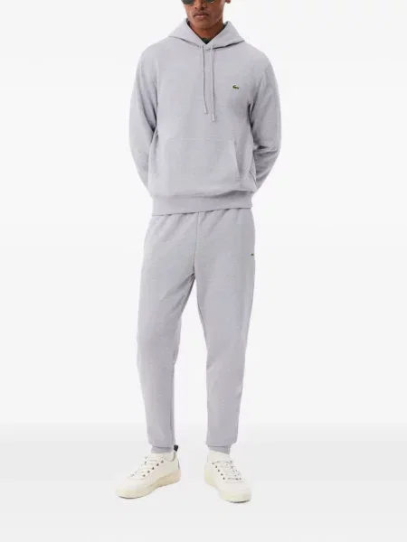 Pantaloni Lacoste alergare cu autograf gri