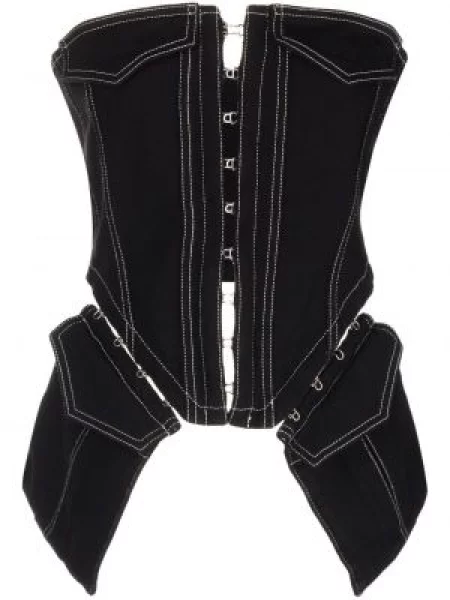 Top Dion Lee z gorsetem czarny