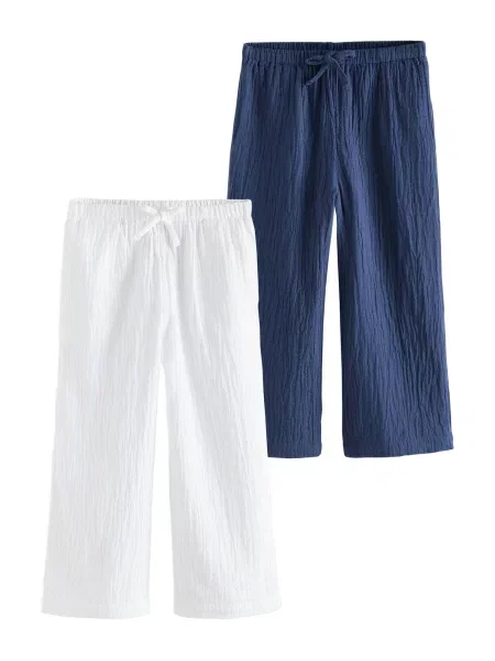 Next Pantaloni bleumarin alb