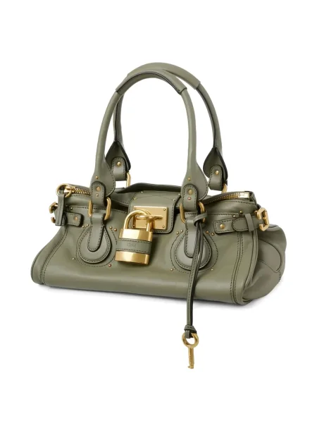Geanta de piele Chloé din piele verde