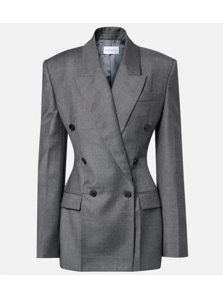 Marynarka Givenchy wełniana dwurzędowa szara