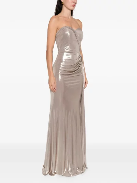 Rochie Cristallini drapată de costum argintiu