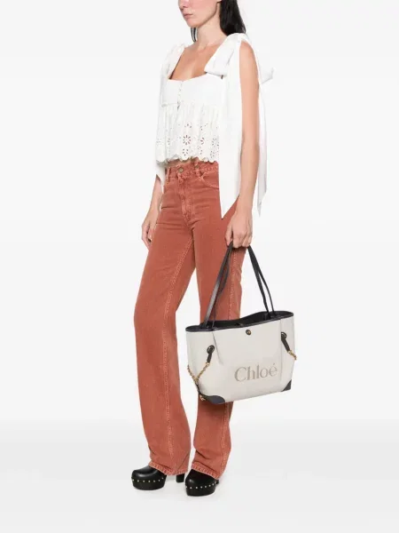 Geantă shopper Chloé din canvas