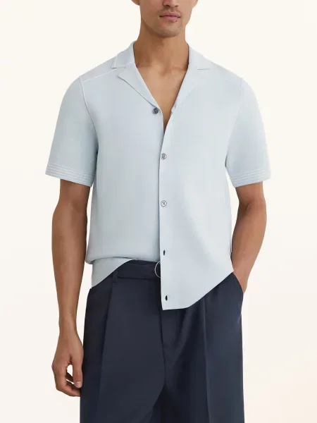 Reiss Pletená Košile Wandsworth S Pravidelným Střihem tmavě modrá bílá