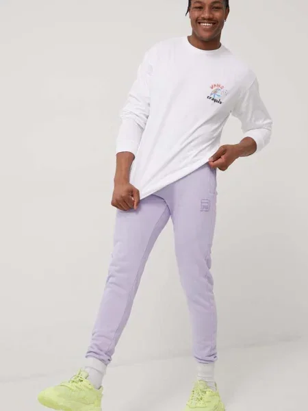 Панталони Fila лилаво с апликация виолетово