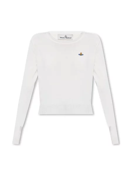 Top Vivienne Westwood z kaszmiru z logo biały