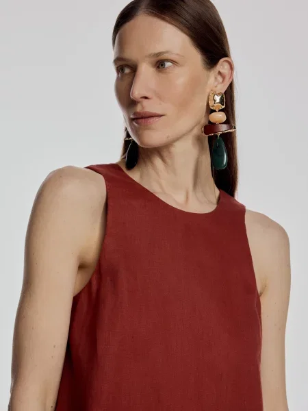 Reserved Лляна сукня мідний 