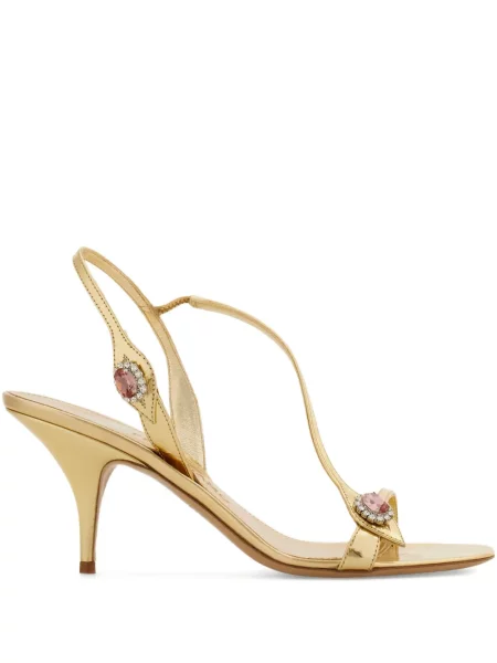 Sandale Ferragamo de cristal auriu