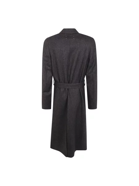 Płaszcz Maison Margiela wełniany w jodełkę brązowy