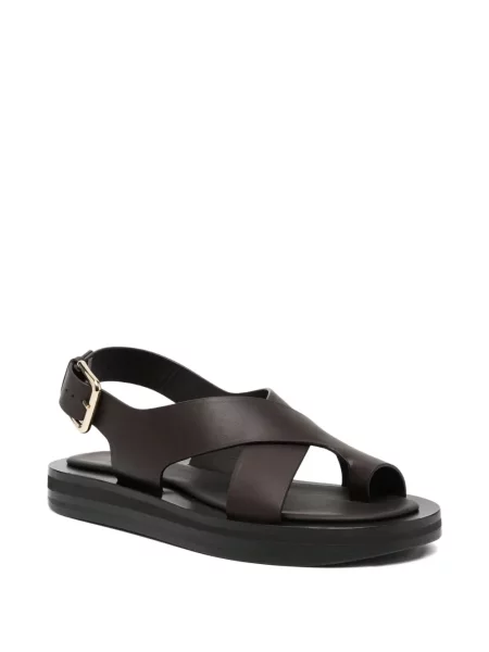 Sandale Co Collection din piele cu platformă maro
