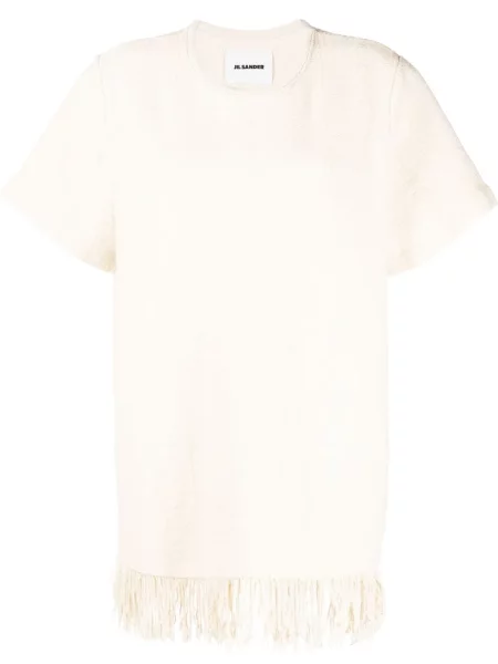 Top Jil Sander cu franjuri tricotate