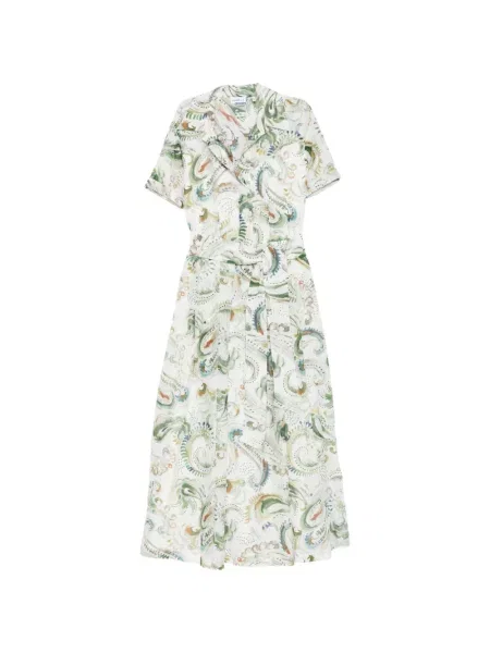 Rochie midi Marella până la genunchi de costum alb