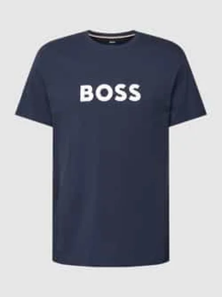 BOSS t-shirt plażowy granatowy wzorzysty niebieska