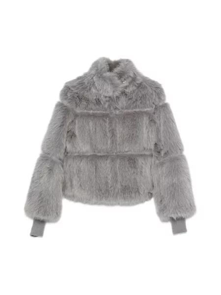 Kurtka puchowa Patrizia Pepe z futerkiem szara