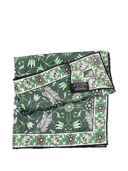 Fular Elizabetta cu model floral cu imagine verde