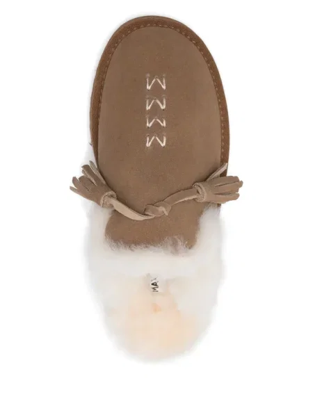 Papuci tip mules Max & Moi cu broderie maro