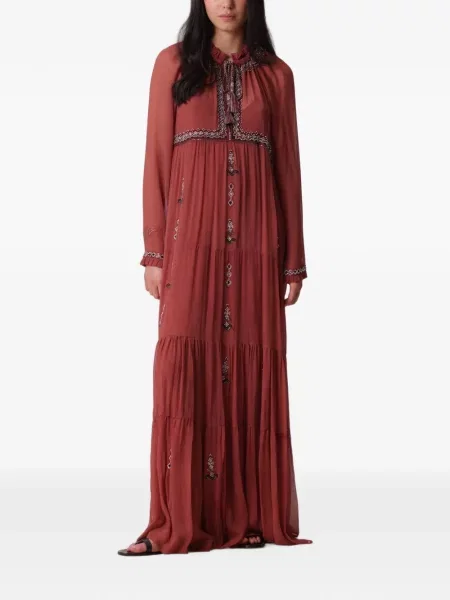 Rochie maxi Fortela de mătase roșu
