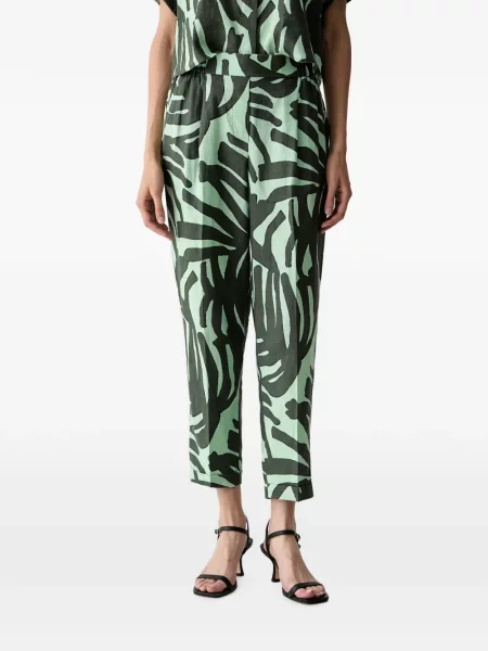 Pantaloni Benetton cu imprimeu abstract verde