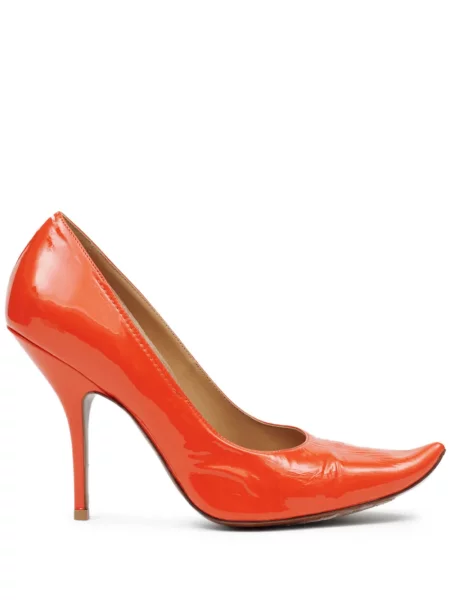 Pantofi cu toc Maison Margiela din piele portocaliu