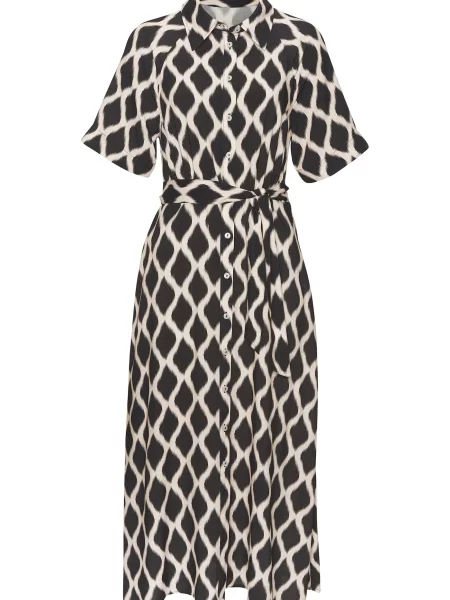 VIVANCE Dolga srajca bež črna