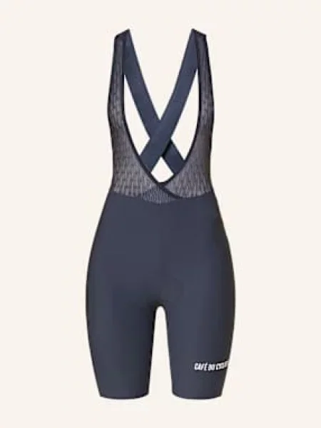 Café Du Cycliste Spodenki Kolarskie Graziella Z Szelkami I Wyściełaną Wkładką blau granatowe