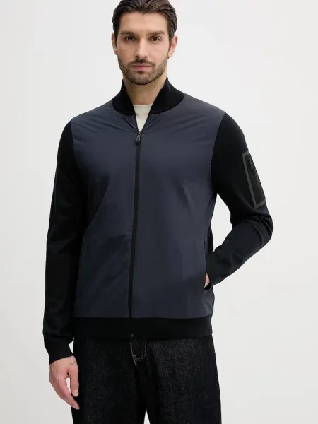 BOSS Green cardigan din amestec de lână KN_Momentum-X HY verde