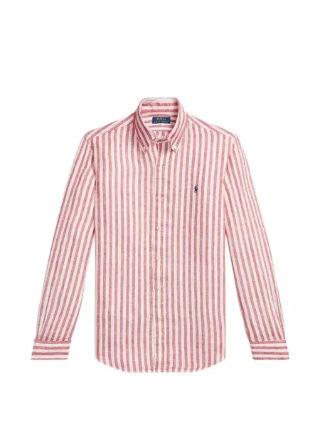 Хавлиени препасан карирана риза Polo Ralph Lauren синьо