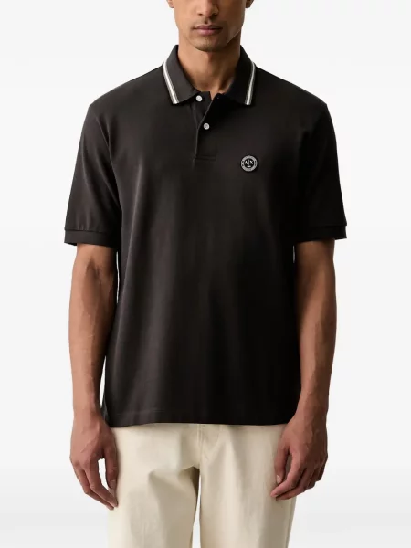 Tricou polo Armani Exchange cu autograf maro