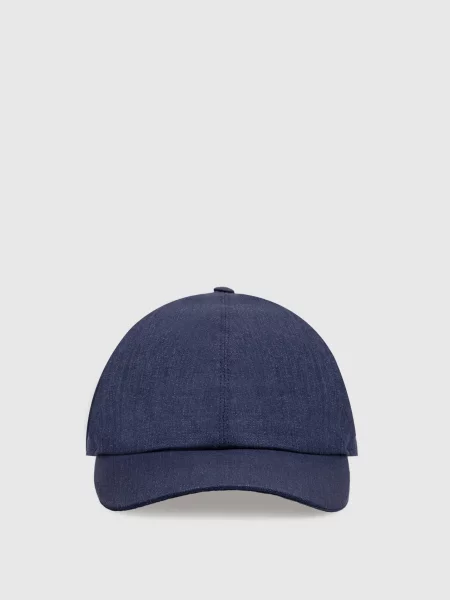 Кепка з льону з емблемою Bertolo Cashmere синя
