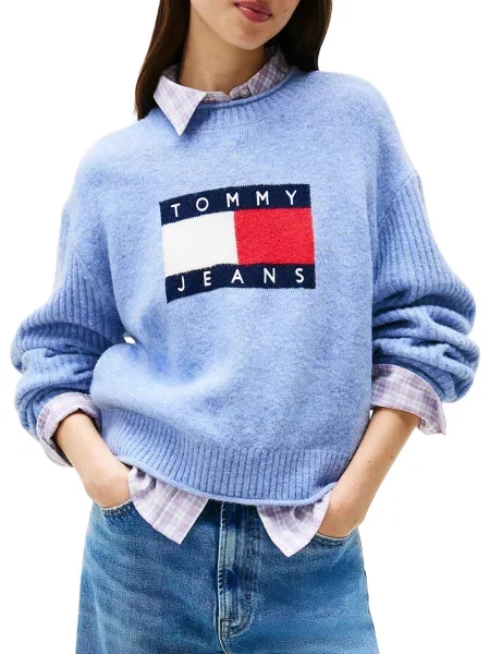 Pulover Tommy Jeans albastru