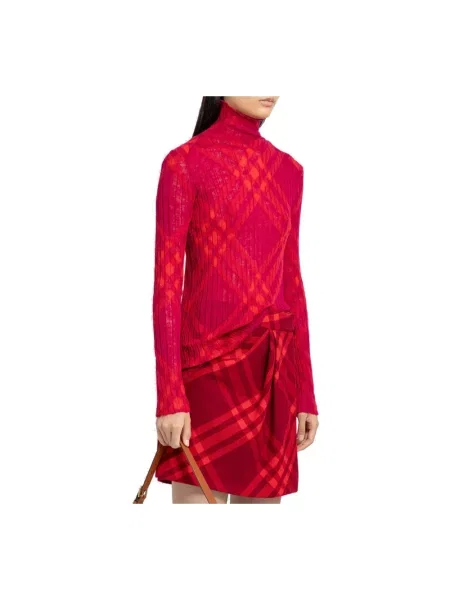 Sweter Burberry wełniany czerwony