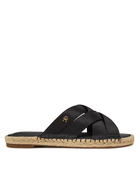Espadrilės Tommy Hilfiger Satin Espadrille Mule juoda