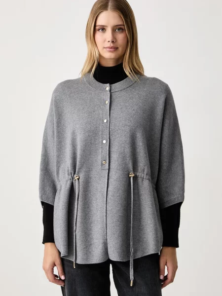 Fracomina cardigan pentru femei cu vâscoză gri