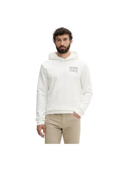 Lacoste bluza z kapturem biała