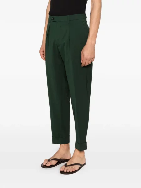 Pantaloni Berwich plisate verde