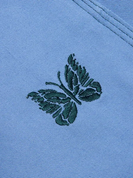 Pantaloni Needles cu broderie albastru