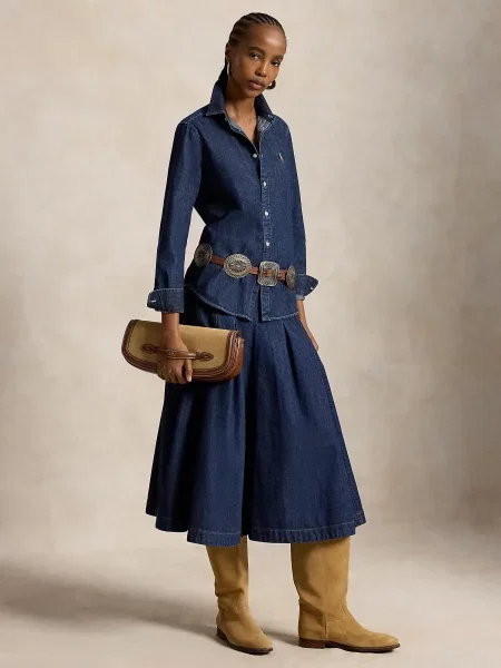 Polo Ralph Lauren Sukňa tmavomodrá