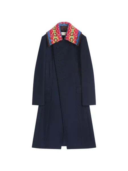 Palton Dries Van Noten de lână albastru