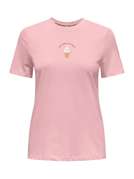 ONLY Tričko ONLFOODIE karamelová / tmavě hnědá / pitaya bílá